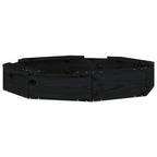 Sandbox with Seats Black Octagon Solid Wood Pine