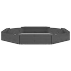 Sandbox with Seats Grey Octagon Solid Wood Pine