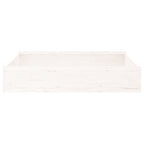 Sandbox with Seats White Square Solid Wood Pine