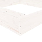 Sandbox with Seats White Square Solid Wood Pine