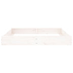 Sandbox with Seats White Square Solid Wood Pine