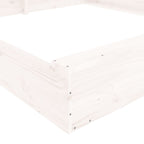 Sandbox with Seats White Square Solid Wood Pine