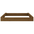 Sandbox with Seats Honey Brown Square Solid Wood Pine