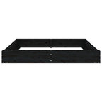Sandbox with Seats Black Square Solid Wood Pine