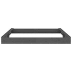 Sandbox with Seats Grey Square Solid Wood Pine