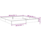 Sandbox with Seats Grey Square Solid Wood Pine