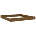Sandbox with Seats Honey Brown Square Solid Wood Pine