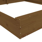Sandbox with Seats Honey Brown Square Solid Wood Pine
