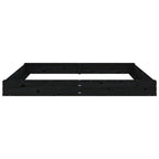 Sandbox with Seats Black Square Solid Wood Pine