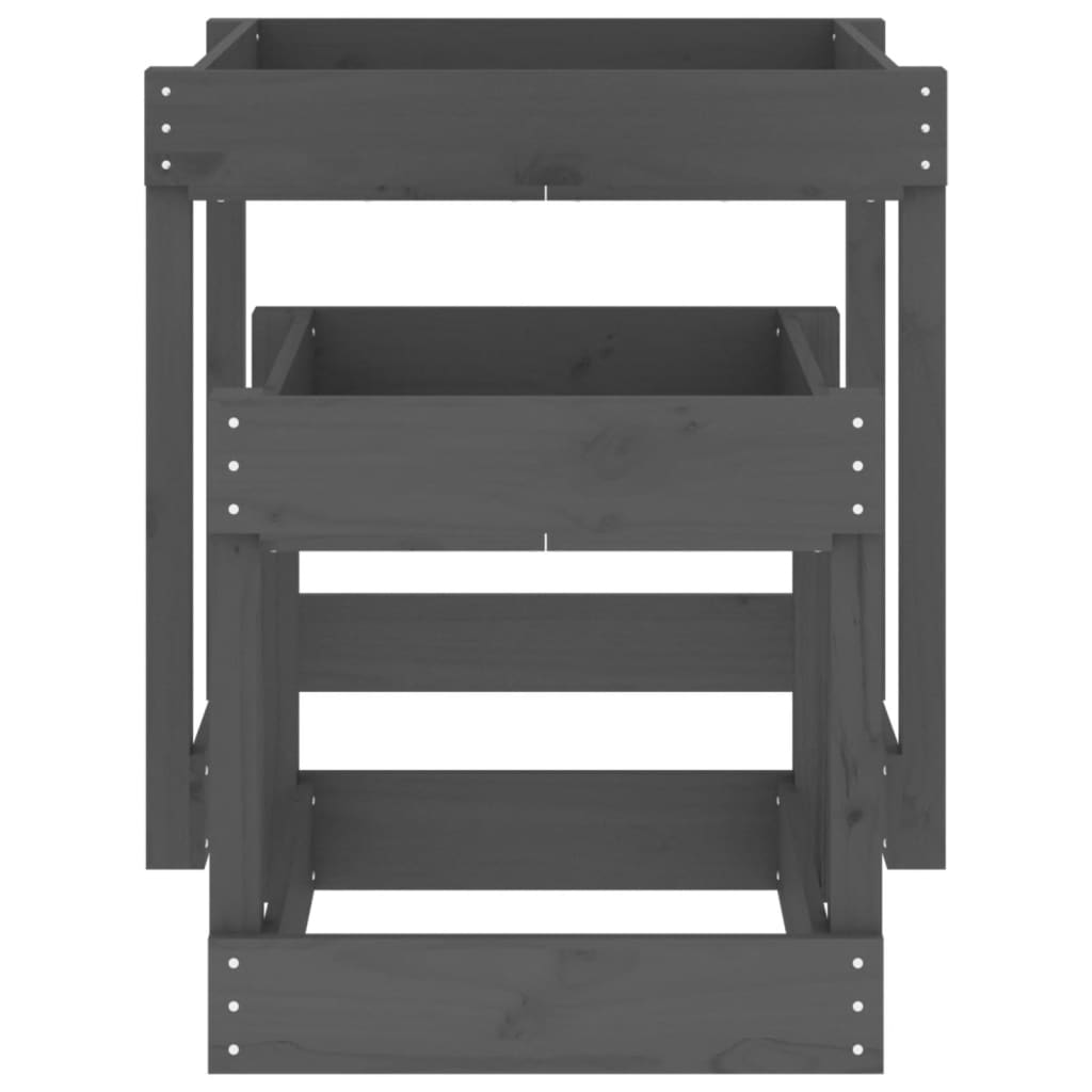 Sand Tables 2 pcs Grey Solid Wood Pine