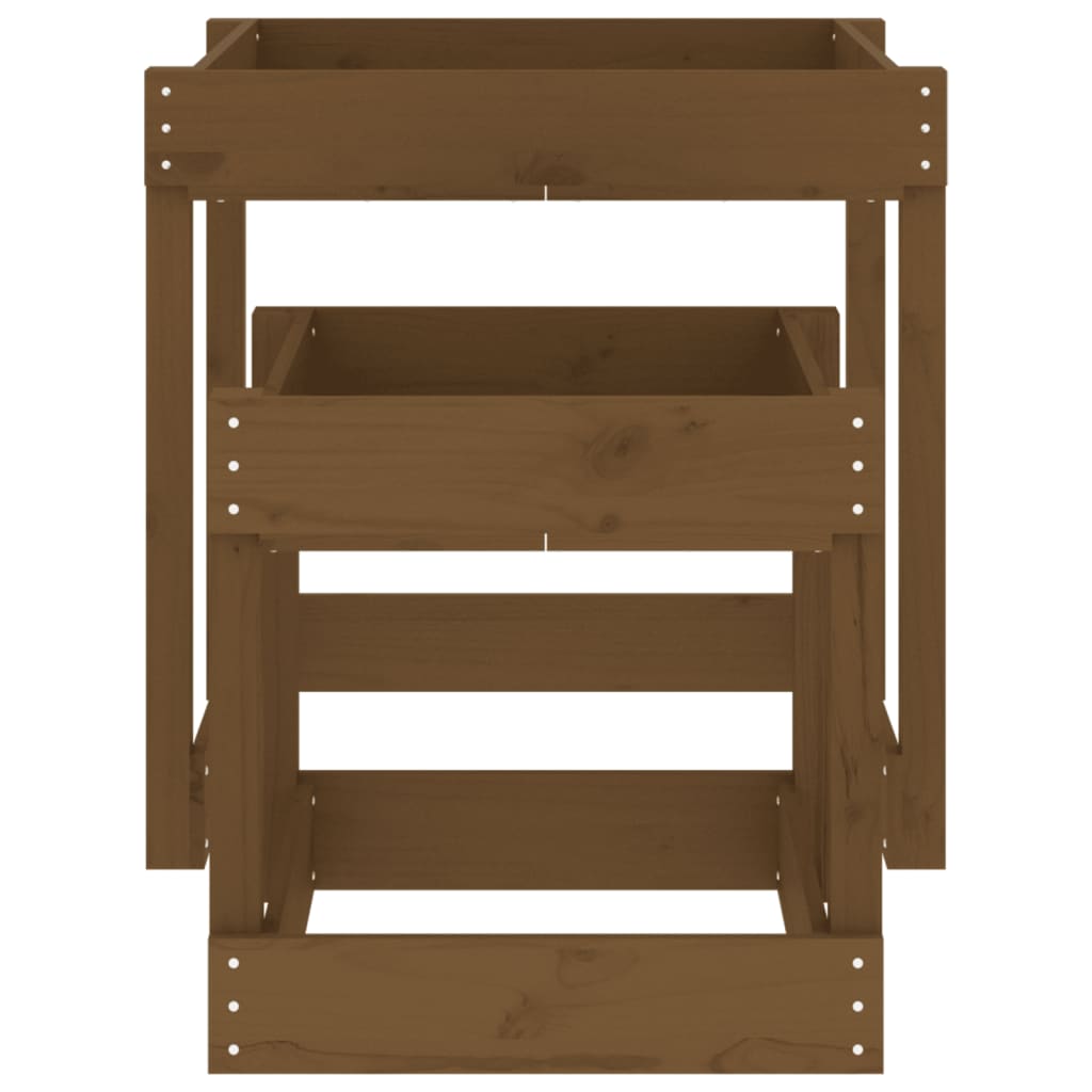 Sand Tables 2 pcs Honey Brown Solid Wood Pine