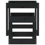 Sand Tables 2 pcs Black Solid Wood Pine