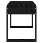 Garden Bench Black 80x38x45 cm Solid Wood Pine