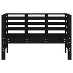 Garden Bench Black 111.5x53x71 cm Solid Wood Pine