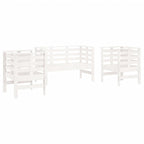 3 Piece Garden Lounge Set White Solid Wood Pine