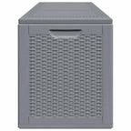 Garden Storage Box Grey PP Rattan 270 L