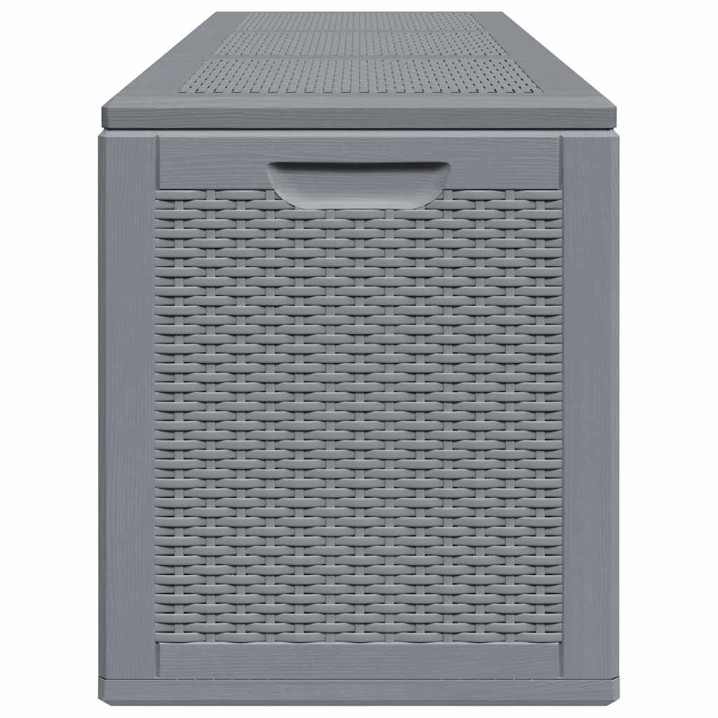 Garden Storage Box Grey PP Rattan 270 L