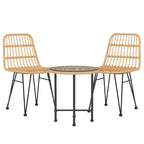 3 Piece Garden Dining Set Poly Rattan