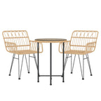 3 Piece Garden Dining Set Poly Rattan