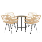 5 Piece Garden Dining Set Poly Rattan