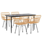 5 Piece Garden Dining Set Poly Rattan