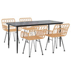 5 Piece Garden Dining Set Poly Rattan