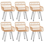 7 Piece Garden Dining Set Poly Rattan