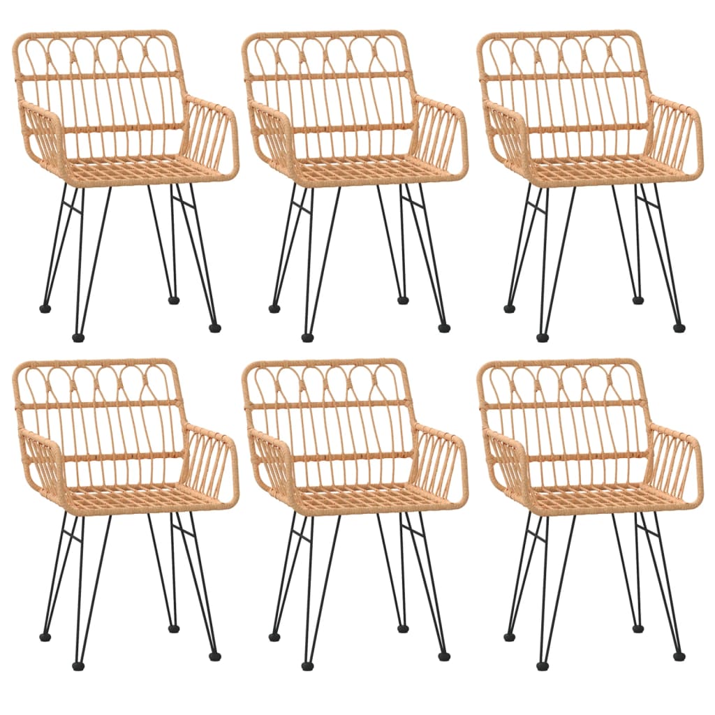 7 Piece Garden Dining Set Poly Rattan