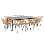 9 Piece Garden Dining Set Poly Rattan