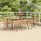 9 Piece Garden Dining Set Poly Rattan
