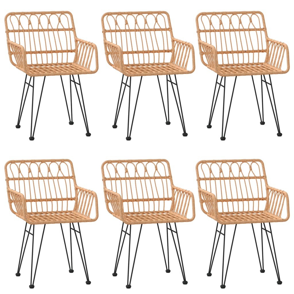 7 Piece Garden Dining Set Poly Rattan