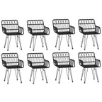 9 Piece Garden Dining Set Black Poly Rattan