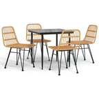 5 Piece Garden Dining Set Poly Rattan