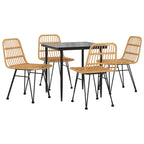 5 Piece Garden Dining Set Poly Rattan