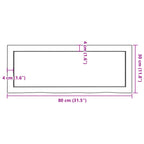 Bathroom Countertop 80x30x(2-4) cm Untreated Solid Wood