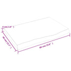 Bathroom Countertop Light Brown 60x40x(2-4) cm Treated Solid Wood