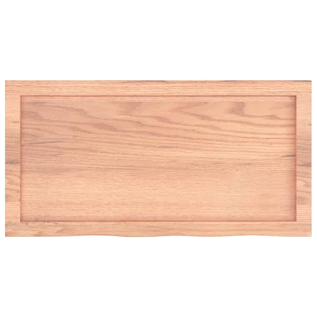 Bathroom Countertop Light Brown 80x40x(2-6) cm Treated Solid Wood