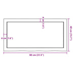 Bathroom Countertop Light Brown 80x40x(2-6) cm Treated Solid Wood