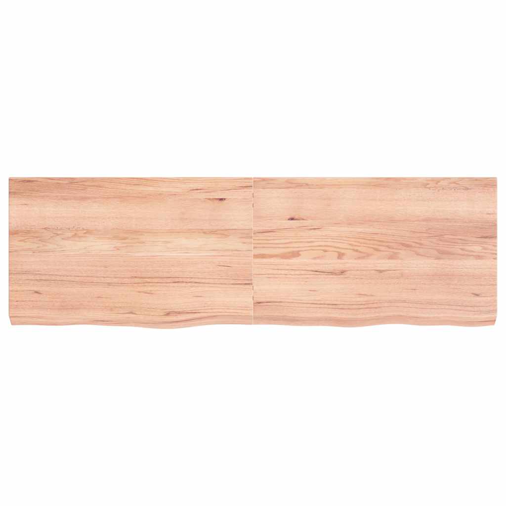 Bathroom Countertop Light Brown 160x50x(2-6)cm Treated Solid Wood