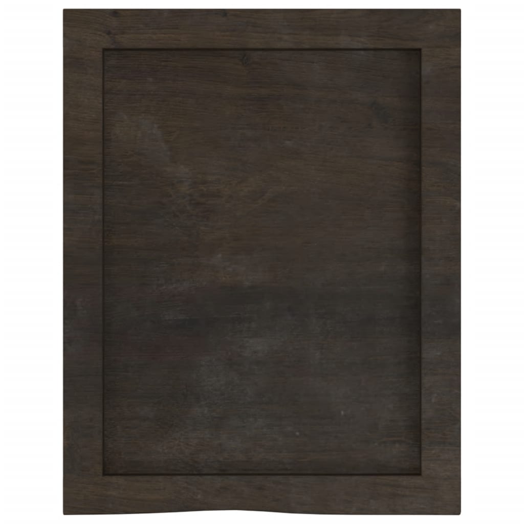 Bathroom Countertop Dark Brown 40x50x(2-6) cm Treated Solid Wood