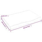 Bathroom Countertop Dark Brown 60x40x(2-4) cm Treated Solid Wood