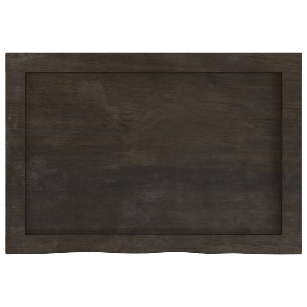 Bathroom Countertop Dark Brown 60x40x(2-6) cm Treated Solid Wood