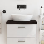 Bathroom Countertop Dark Brown 60x40x(2-6) cm Treated Solid Wood