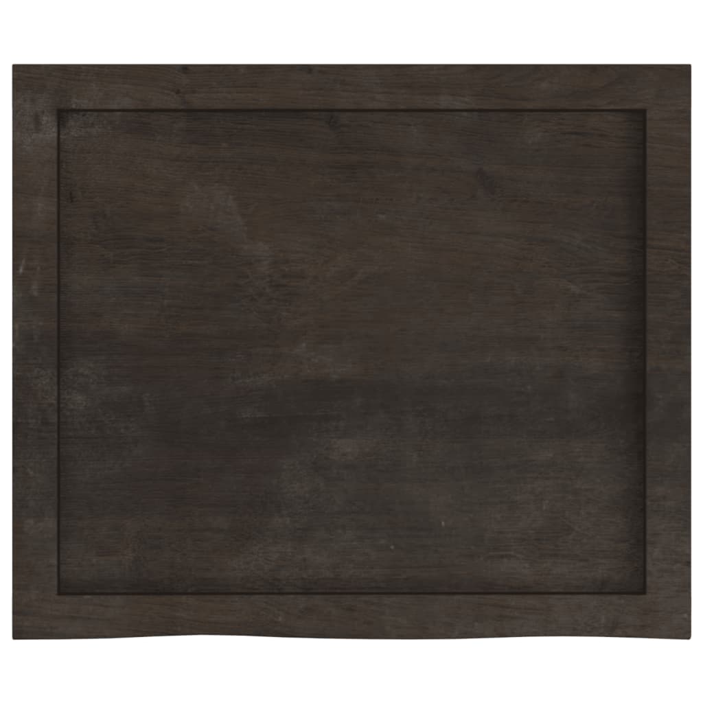 Bathroom Countertop Dark Brown 60x50x(2-4) cm Treated Solid Wood