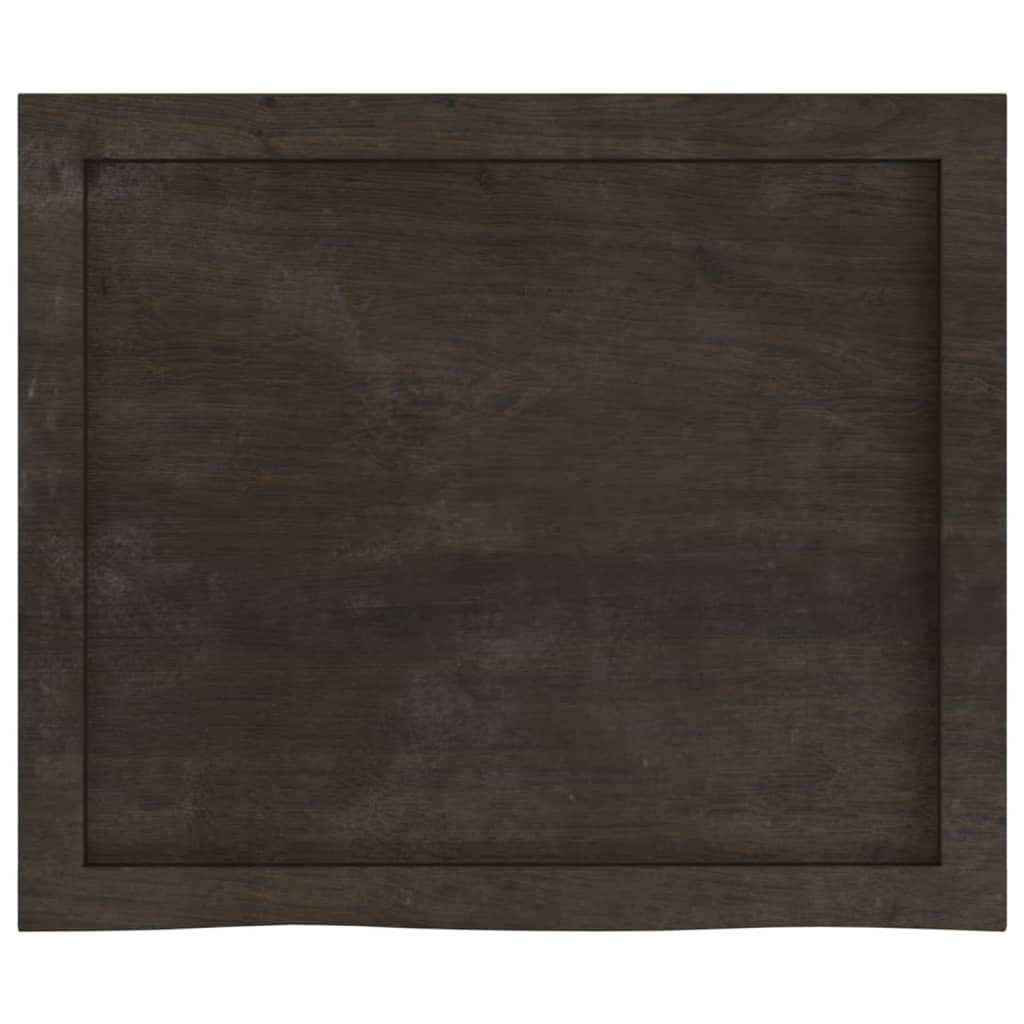 Bathroom Countertop Dark Brown 60x50x(2-6) cm Treated Solid Wood