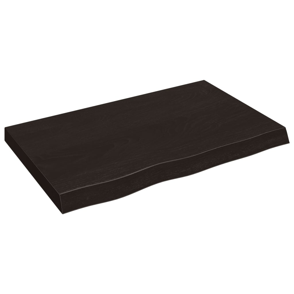 Bathroom Countertop Dark Brown 80x50x(2-6) cm Treated Solid Wood