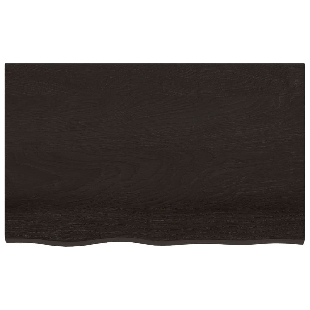 Bathroom Countertop Dark Brown 80x50x(2-6) cm Treated Solid Wood