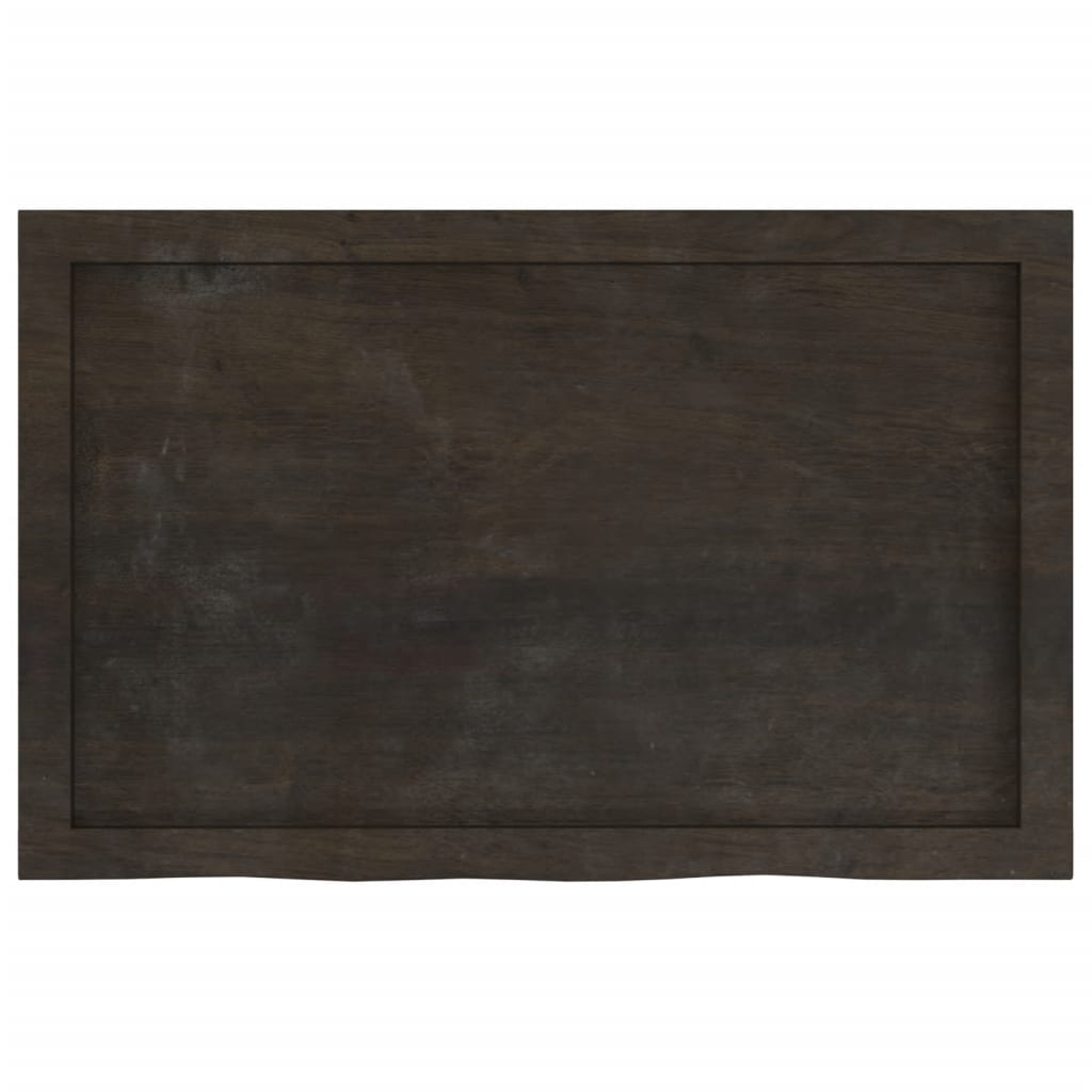 Bathroom Countertop Dark Brown 80x50x(2-6) cm Treated Solid Wood