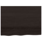 Bathroom Countertop Dark Brown 80x60x(2-4) cm Treated Solid Wood