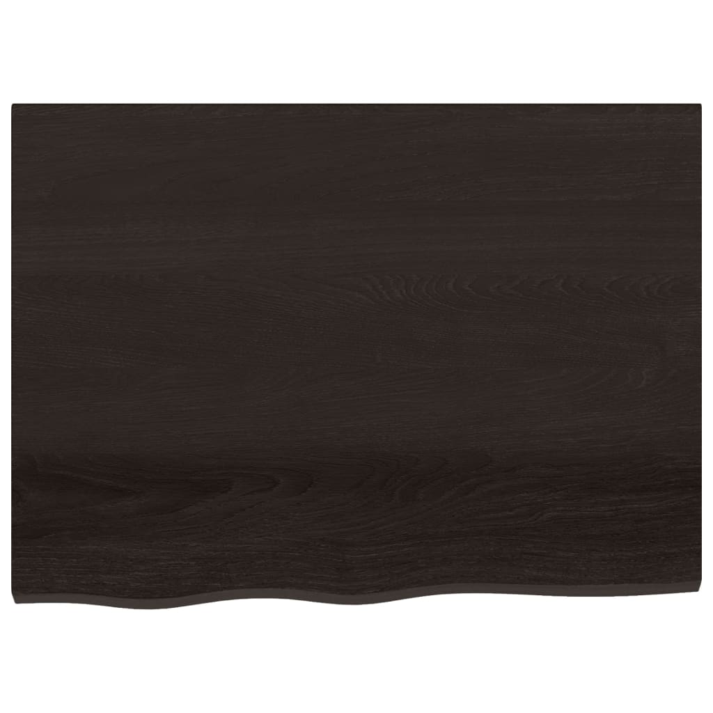 Bathroom Countertop Dark Brown 80x60x(2-4) cm Treated Solid Wood